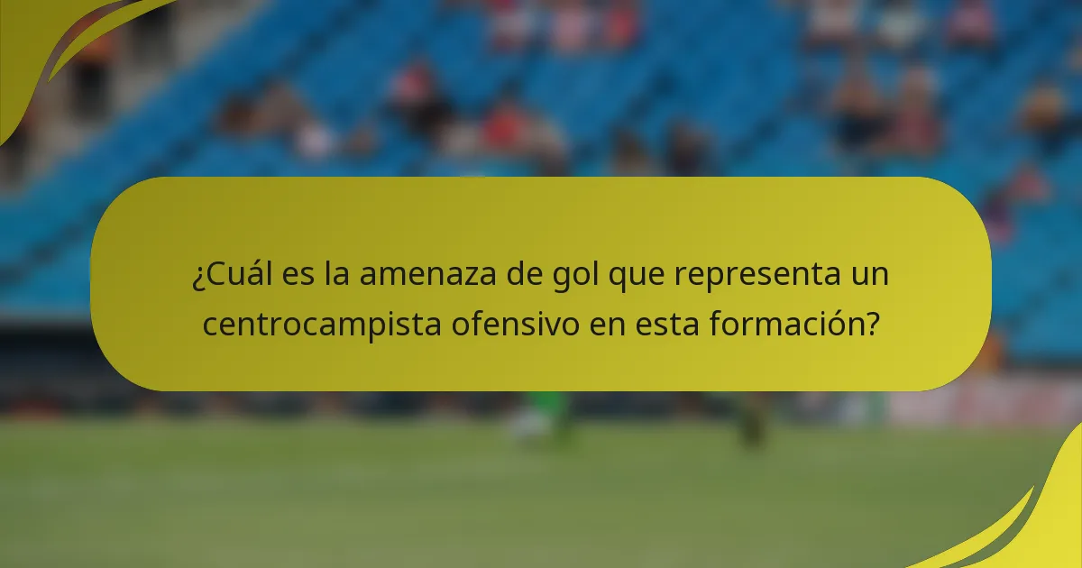 ¿Cuál es la amenaza de gol que representa un centrocampista ofensivo en esta formación?